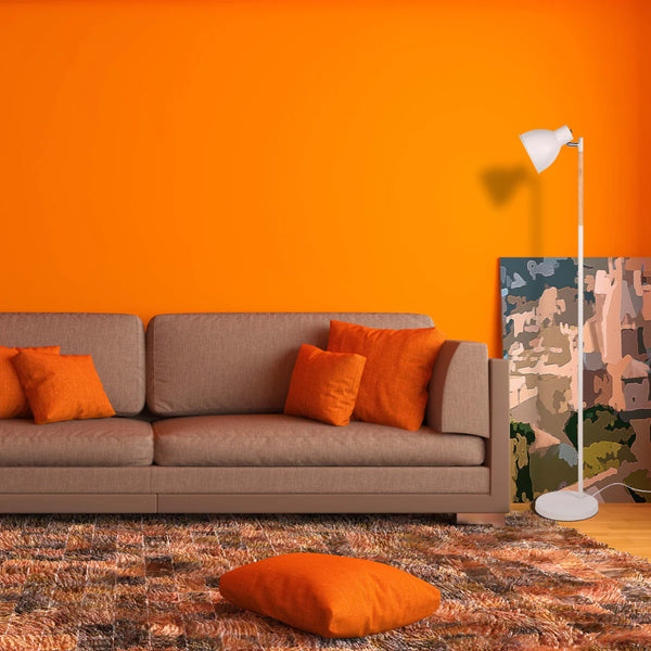 Nordic Floor Lamp with Wood Accent - E27 Rotatable Shade 3 Finishes