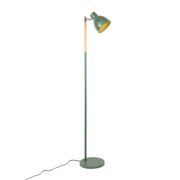 Nordic Floor Lamp with Wood Accent - E27 Rotatable Shade 3 Finishes