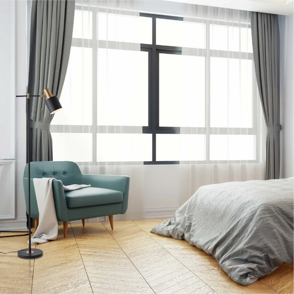 Nordic Pole Reading Floor Lamp Black Gold