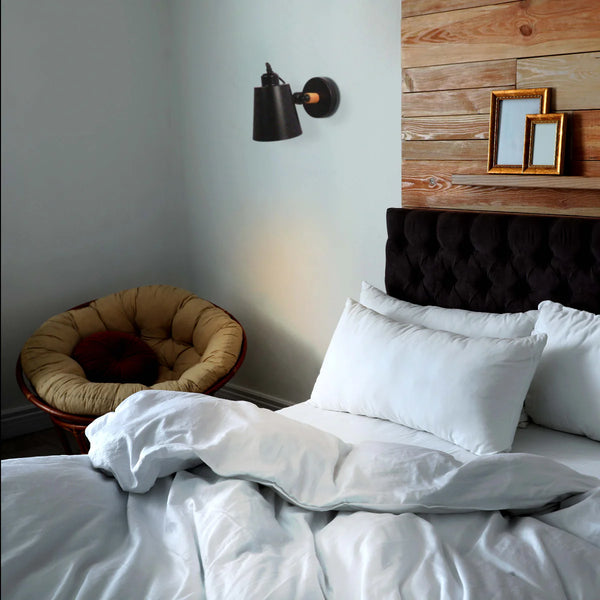 Nordic Sleek Adjustable Wall Lamp - Modern Tapered Cone Design in Black or White