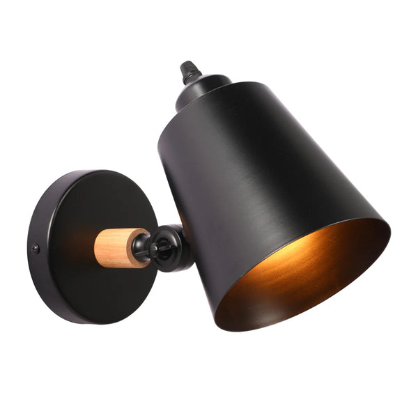 Nordic Sleek Adjustable Wall Lamp - Modern Tapered Cone Design in Black or White