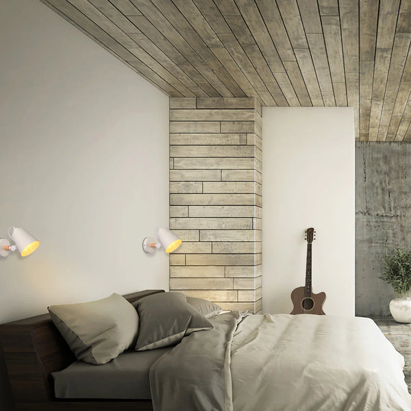 Nordic Sleek Adjustable Wall Lamp - Modern Tapered Cone Design in Black or White