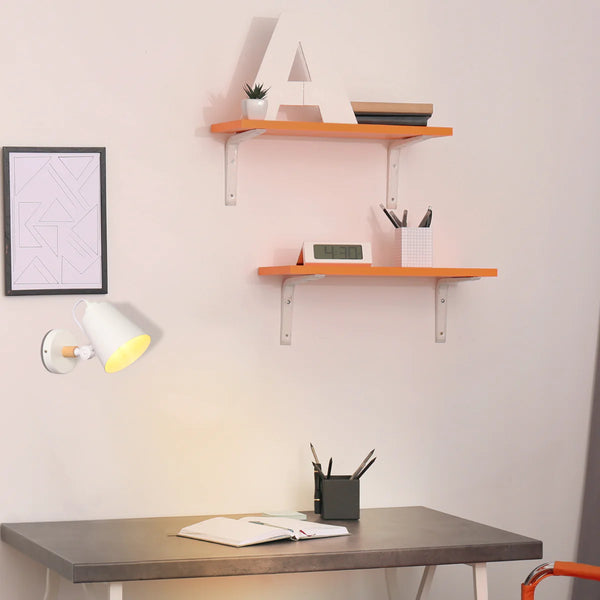 Nordic Sleek Adjustable Wall Lamp - Modern Tapered Cone Design in Black or White