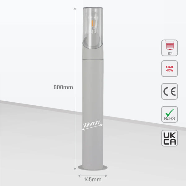 Norman Newport Outdoor Bollard Pathway Fence-top Light E27 White