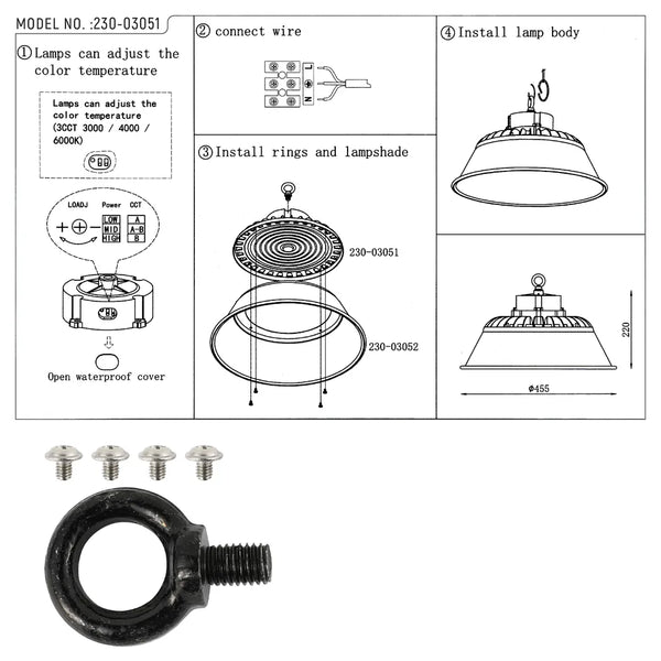 Nova High Bay LED Light with Reflector Options