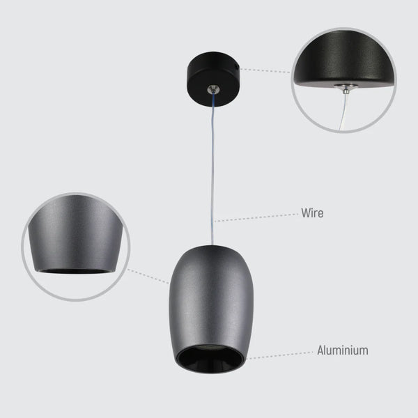 Orb Pendant Downlight GU10 Grey