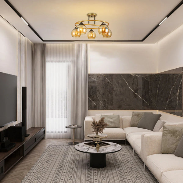 Orbit Harmony Black & Gold Ceiling Light