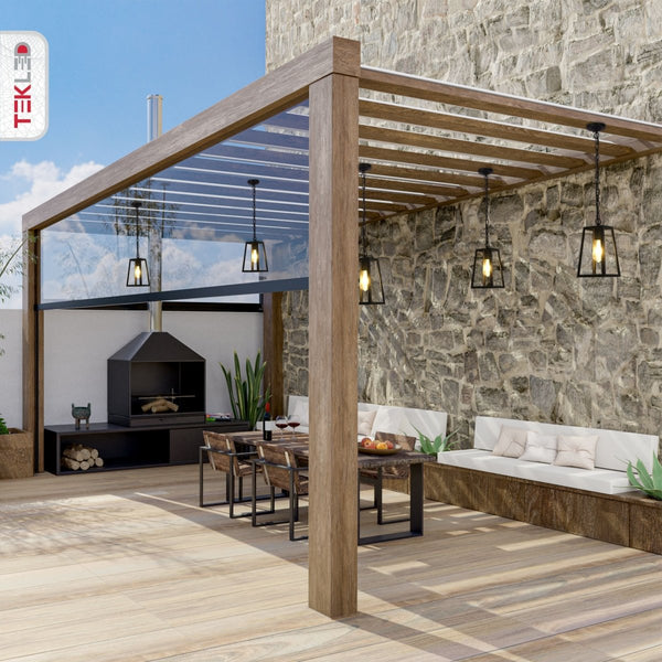 Trapezoidal Pendant Ceiling Light Lamp Matt Black Clear Glass E27