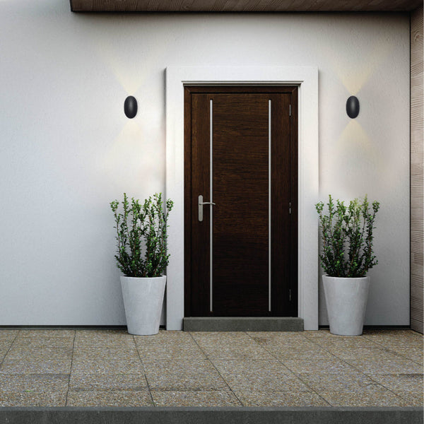 Black Ellipse Up Down Decorative Outdoor Modern LED Wall Light