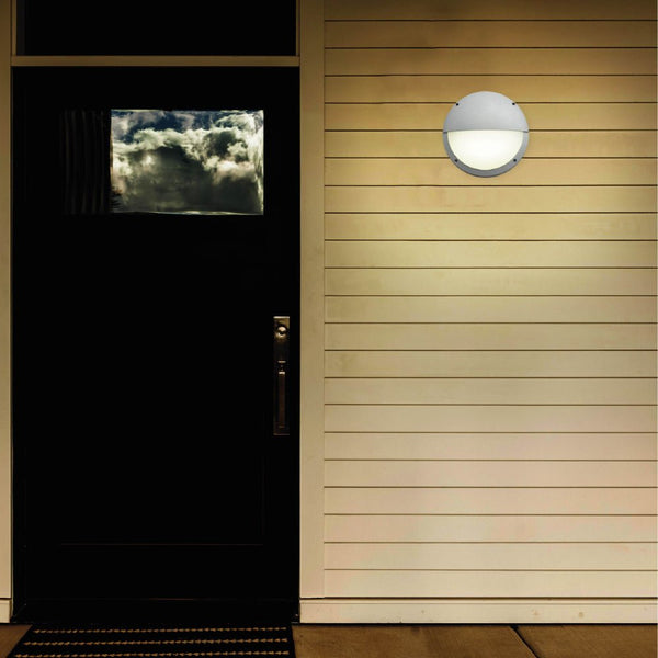 Fool Moon Eyelid LED Diecast Aluminium Round Wall Lamp 20W Cool White 4000K IP54 Grey 275mm