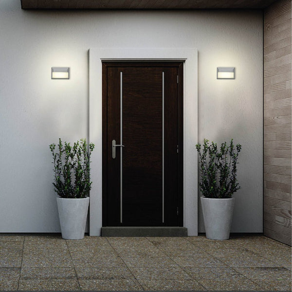 LED Diecast Aluminium Rectangle Half Wall Lamp 20W Cool White 4000K IP54 Grey