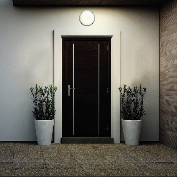 Fool Moon Eyelid LED Diecast Aluminium Round Wall Lamp 20W Cool White 4000K IP54 Grey 275mm