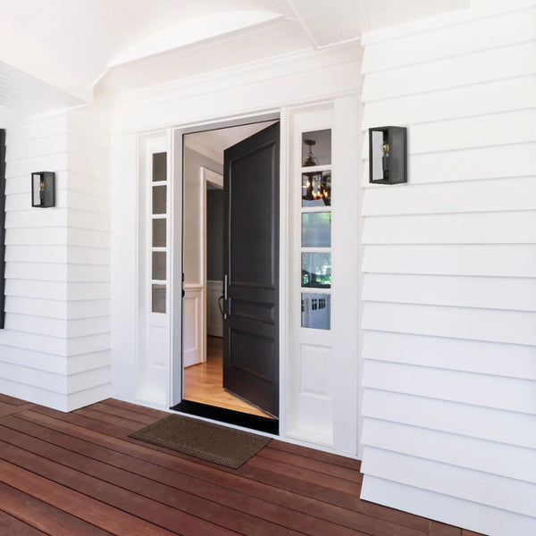 Oxford Box Outdoor Lantern Wall Light  E27 Dark Grey