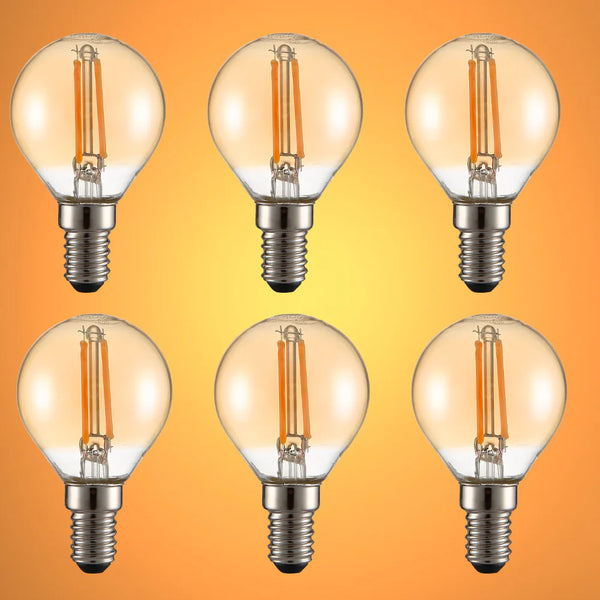 LED Filament P45 Golf Ball Bulb E14 Small Edison Screw Warm White 2400K