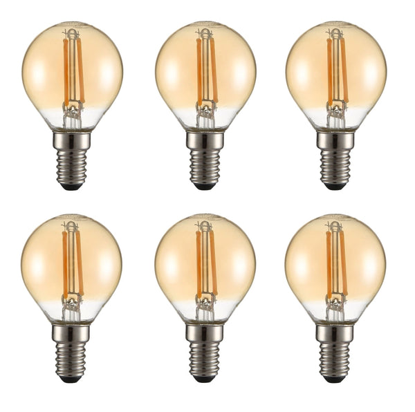 TEKLED
LED Filament P45 Golf Ball Bulb E14 Small Edison Screw Warm White 2400K - 2 W or 4w Pack of 4 or 6