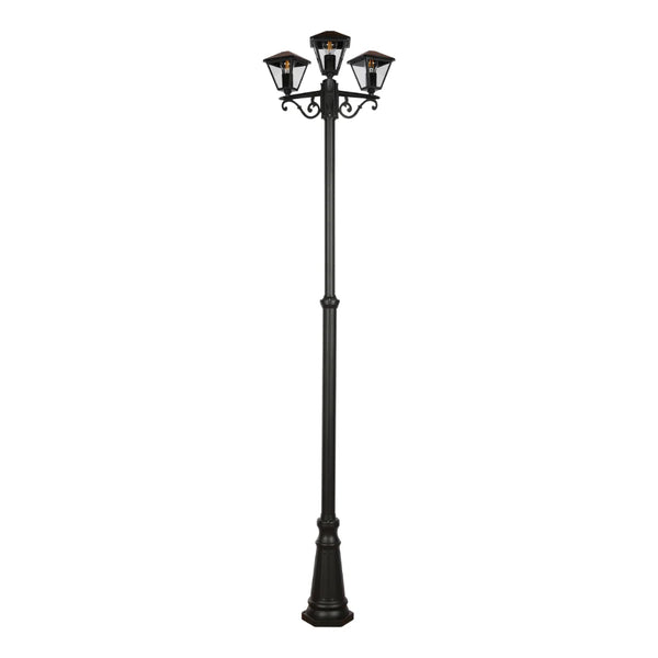 Paravento Outdoor Garden Pathway Lamp Post Top 3 Light Black