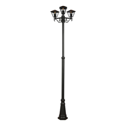 Paravento Outdoor Garden Pathway Lamp Post Top 3 Light Black