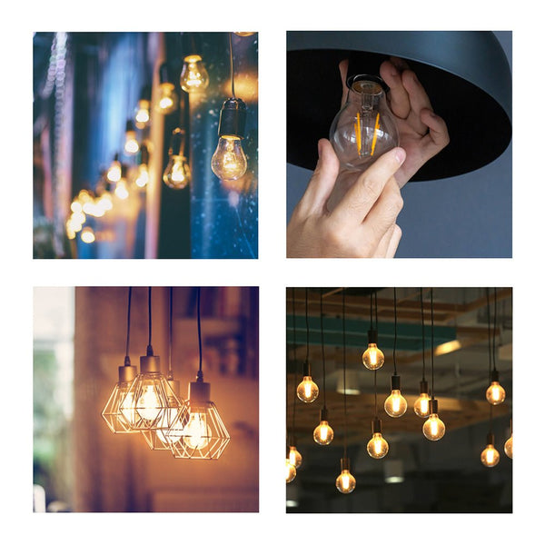 LED Dimmable Filament A60 GLS Bulb E27 Edison Screw 6.5W Warm White 2700K