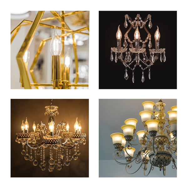 LED Dimmable Filament C35 Candle Bulb E14 Small Edison Screw 4W Warm White 2700K