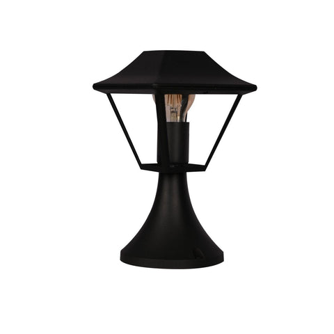 Cottage Style Stand Pedestal Lamp Matt Black Clear Glass E27