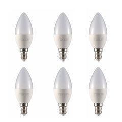 Vela LED Candle Bulb C37 Dimmable E14 Small Edison Screw 5W Pack of 6