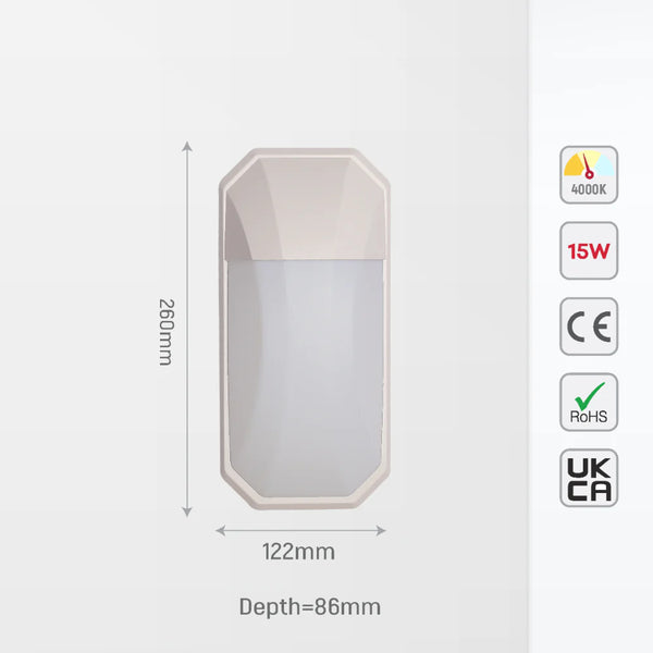Plastic LED Outdoor Wall Light 15W