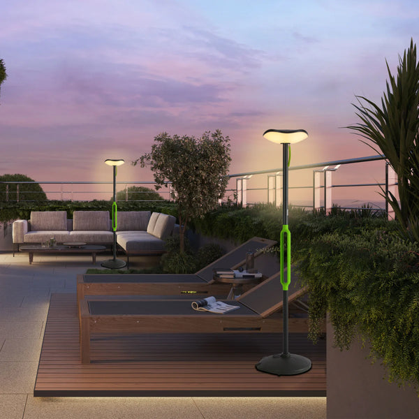 Poppy LED Solar Garden Post Light with Bluetooth Speaker Dark Grey IP54