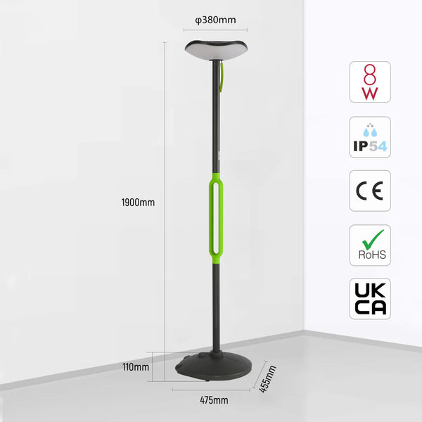 Poppy LED Solar Garden Post Light with Bluetooth Speaker Dark Grey IP54