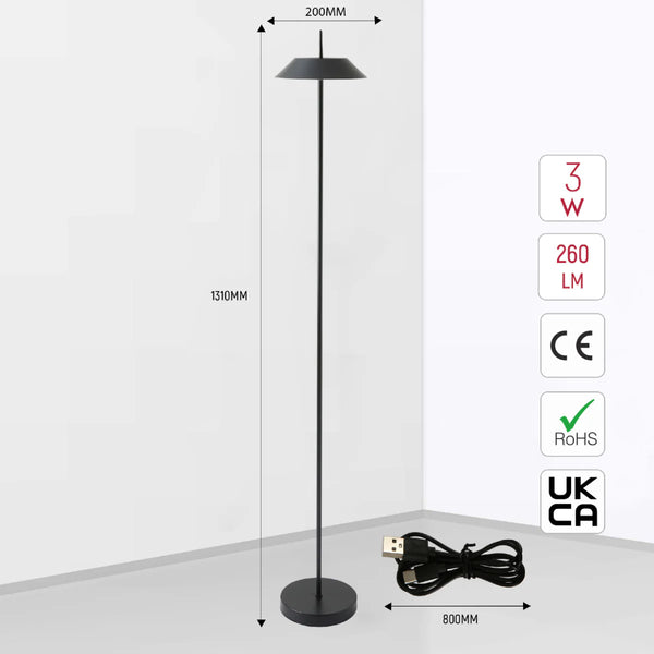 Portable LED Floor Lamp with Dimmable CCT - Sleek Design 131cm