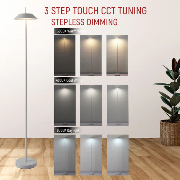 Portable LED Floor Lamp with Dimmable CCT - Sleek Design 131cm