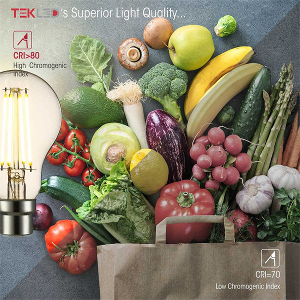 LED Dimmable Filament A60 GLS Bulb B22 Bayonet Cap 6.5W Warm White 2700K