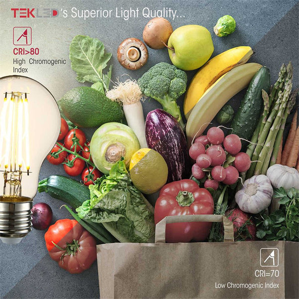 LED Dimmable Filament A60 GLS Bulb E27 Edison Screw 6.5W Warm White 2700K