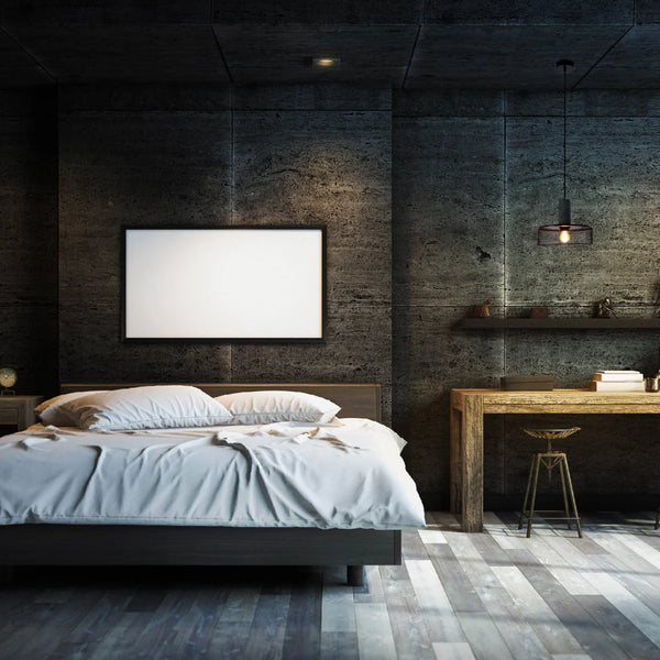 Quartet of Textured Concrete Pendant Lights with Metal Shades - TEKLED