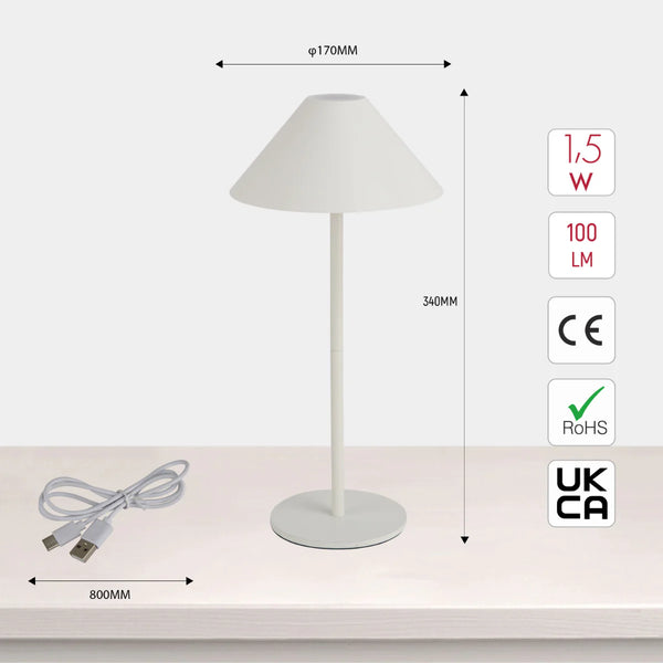 Rechargeable Dual-Source Cone LED Lamp