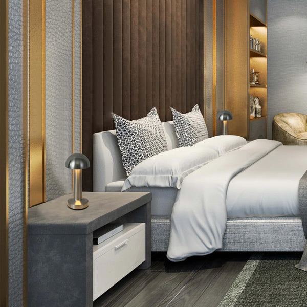 Rechargeable Steel Mushroom Table Lamp | Bedside Lamp
