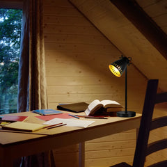 Retro Desk Lamp with Brass Accents