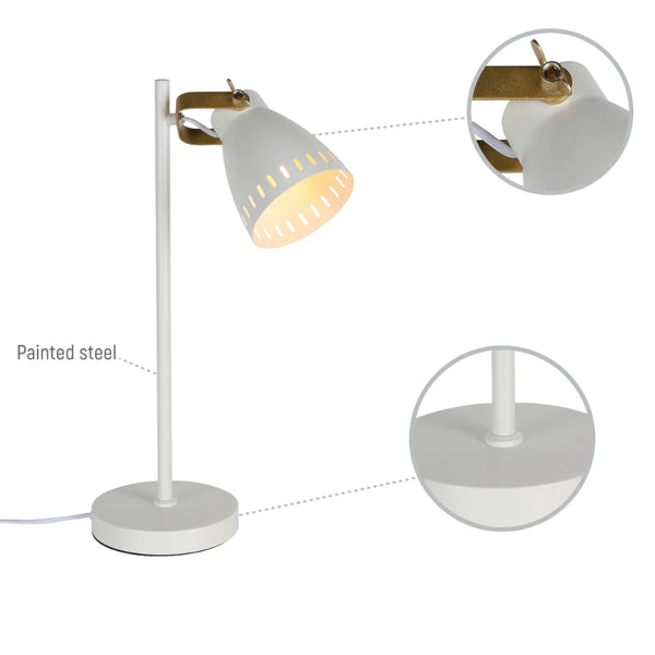 Retro Desk Lamp with Brass Accents