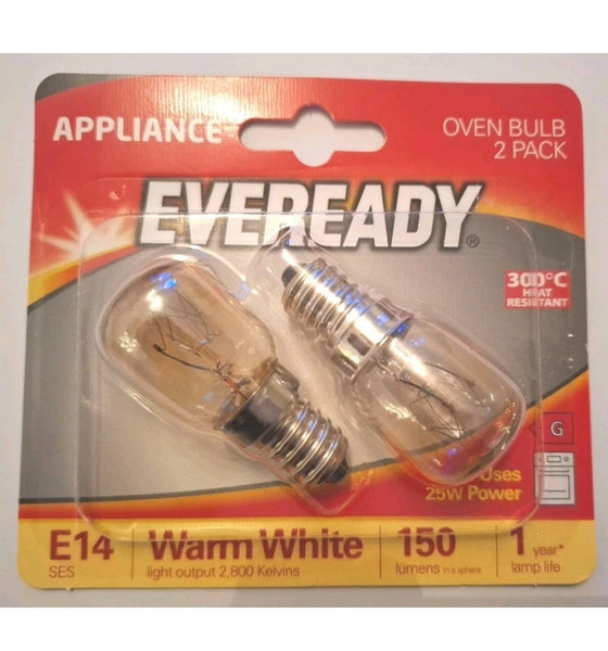 20 x Eveready 25W Oven Bulb 300°C Cooker Appliance Lamp Light 25W 240V SES E14 AEG