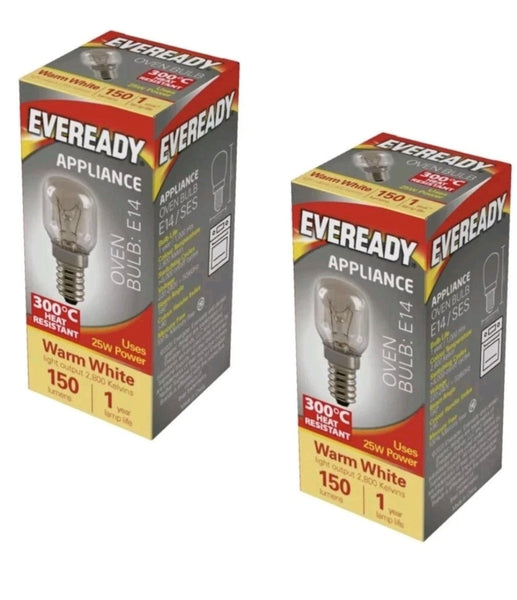 20 x Eveready 25W Oven Bulb 300°C Cooker Appliance Lamp Light 25W 240V SES E14 AEG