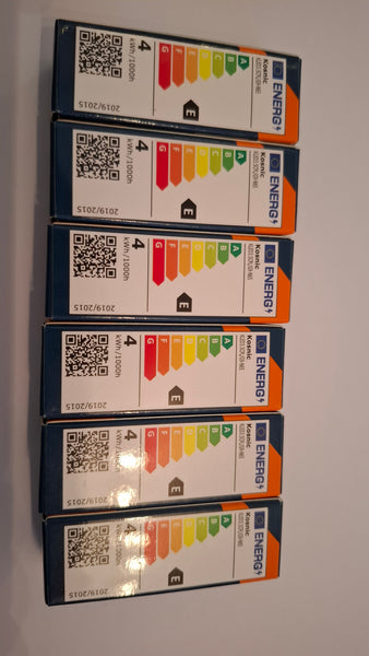 6 x Kosnic G9 3.5w led light bulbs in 6500k Daylight white non dimmable.