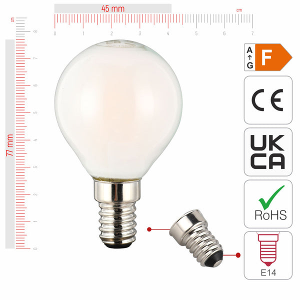 TEKLED
LED Bulb P45 E14 4W 2700K Milky Glass Pack of 4