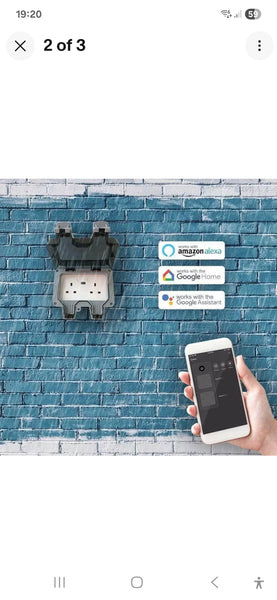 Smart WiFi Waterproof IP66 Outdoor Double UK Plug Socket USB Google Alexa Amazon