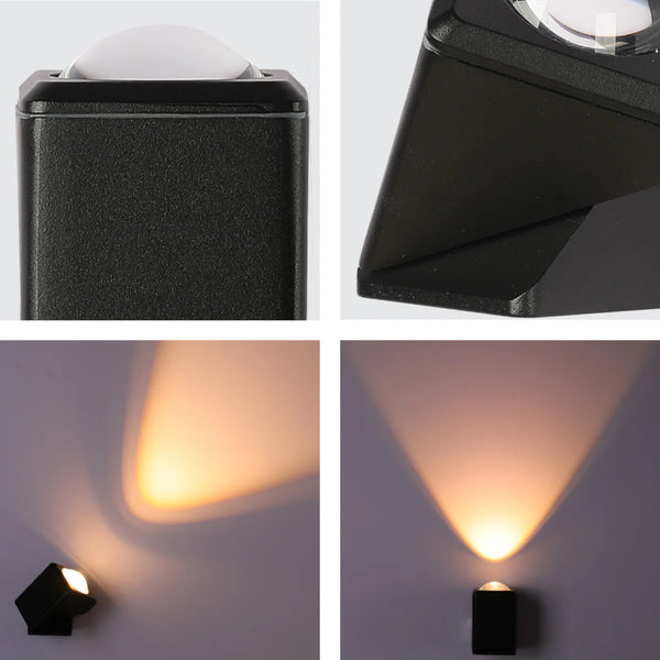 Rotatable Cubes Outdoor LED Wall Light Black 3000K Narrow Beam