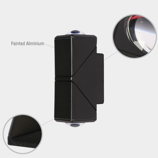Rotatable Cubes Outdoor LED Wall Light Black 3000K Narrow Beam