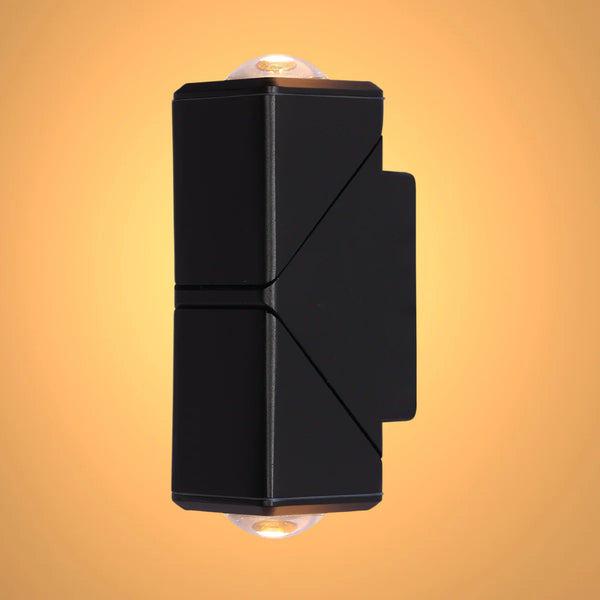 Rotatable Cubes Outdoor LED Wall Light Black 3000K Narrow Beam