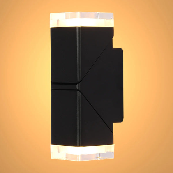 Rotatable Cubes Outdoor LED Wall Light Black 3000K Wide Beam