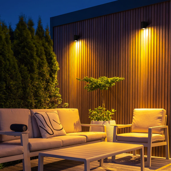 Rotatable Cylinders  Outdoor LED Wall Light Black 3000K Narrow Beam