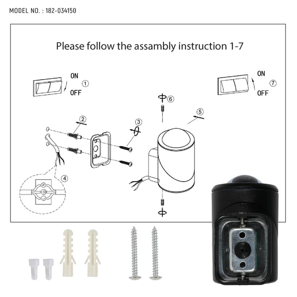 Rotatable Cylinders  Outdoor LED Wall Light Black 3000K Narrow Beam
