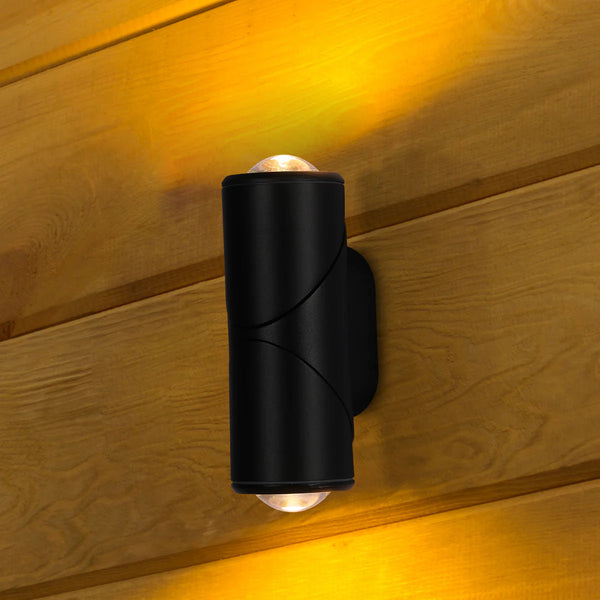Rotatable Cylinders  Outdoor LED Wall Light Black 3000K Narrow Beam