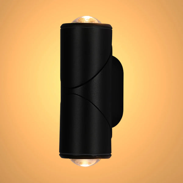 Rotatable Cylinders  Outdoor LED Wall Light Black 3000K Narrow Beam
